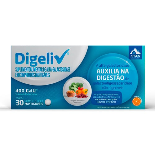 Imagem do produto Digeliv 400Fcc Com 30 Comprimidos Mastigáveis Sabor Laranja