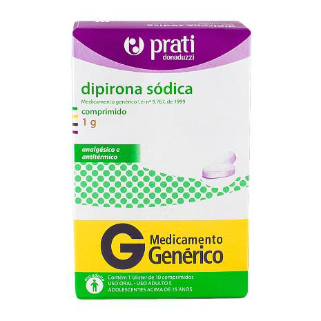 Dipirona 1G Com 10 Comprimidos Prati Donaduzzi - Prati Donaduzzi Genérico