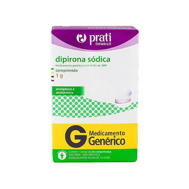 Dipirona Sódica - 1000Mg 20 Comprimidos Prati Donaduzzi Genérico