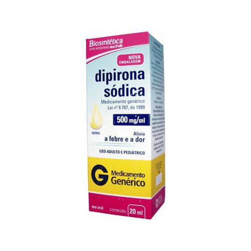 Dipirona - Sódica 500 Mg Ml Solução 20 Ml Aché Genérico