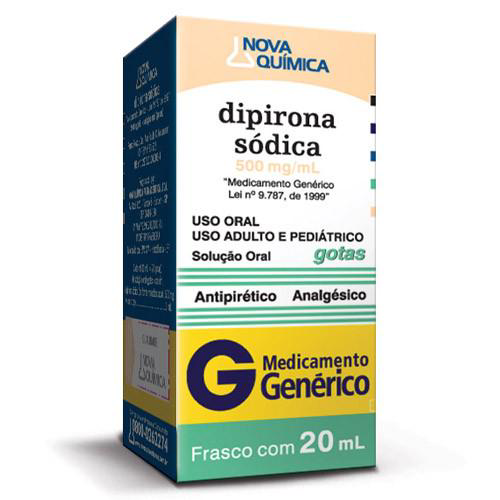 Dipirona Sódica Gotas 500Mg Ml 20Ml Nova - Nova Química Genérico