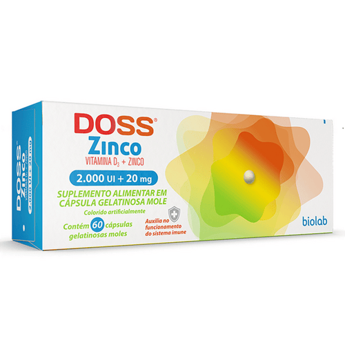 Doss Zinco Com 60 Capsulas 2000Ui+20Mg