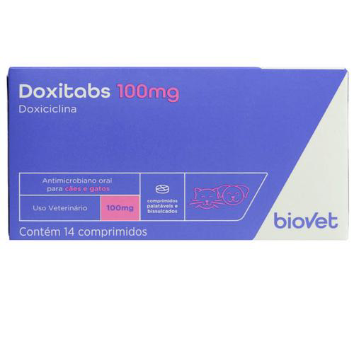 Imagem do produto Doxitabs 100Mg Com 14 Comprimidos Para Cães E Gatos Biovet