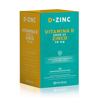 Dzinc Vitamina D + Zinco Divina Pharma 30 Comprimidos