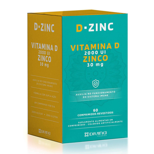 Dzinc Vitamina D + Zinco Divina Pharma 60 Comprimidos