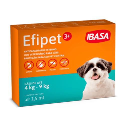 Efipet 3+ Cães De 4Kg A 9Kg Pipeta 1,5Ml