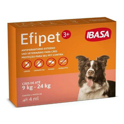 Efipet 3+ Cães De 9Kg A 24Kg Pipeta 4Ml