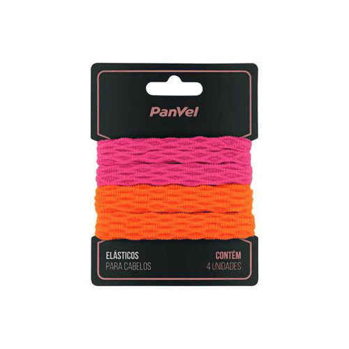 Imagem do produto Elastico Para Cabelos Texturizado Rosa E Laranja 4 Unidades Panvel Acessorios Verao Romantico Vibran