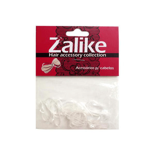 Elástico Zalike Silicone Grande Com 20 Unidades Transparentes Ref.211t