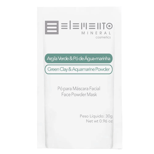 Elemento Mineral Argila Verde Com Pó De Aguamarinha 30G