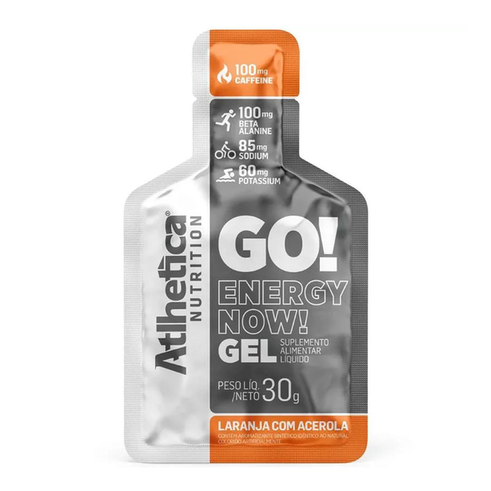 Energy Now Gel 10 Saches Atlhetica Nutrition Laranja Com Acerola