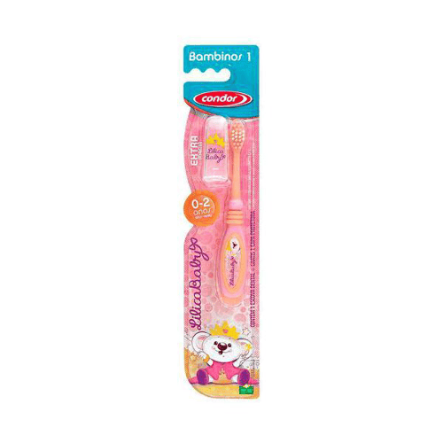 Imagem do produto Escova Dental Infantil Condor Bambinos Lilica Baby Extra Macia Cores Sortidas Com 1 Unidade E Ganhe Capa Protetora