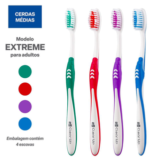 Escova De Dente Extreme Clear Up Com 4 Unidades Cores Sortidas Multi Saúde Hc587