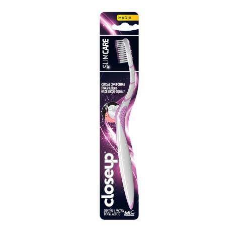 Imagem do produto Escova Dental Close Up Slim Care Macia Cores Sortidas Com Limpador De Língua 1 Unidade