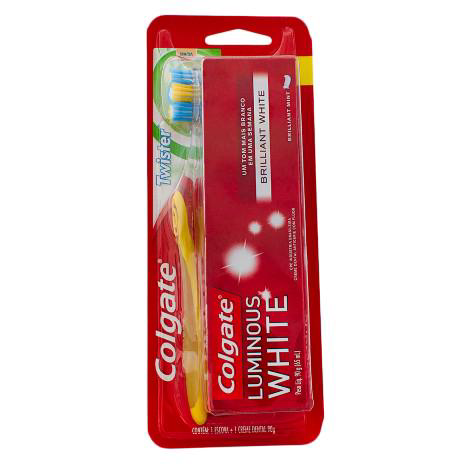 Imagem do produto Escova - Dental Colgate Twister Macia Gratis Creme Dental Luminous White 90 Gramas