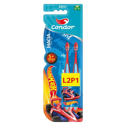 Escova Dental Condor Hot Wheels Kids+ Macia Especial