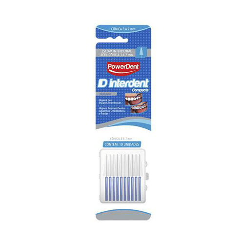 Escova Dental Interdental Powerdent 3 X 7Mm Com 1 Unidade