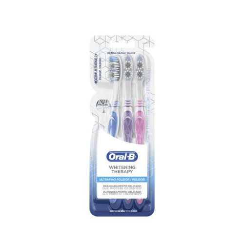 Escova Dental Oralb Whitening Therapy Ultrafino Polidor 3 Unidades