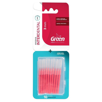 Escova Green Interdental Cilindrica 3Mm Com 10Unid.vermelha