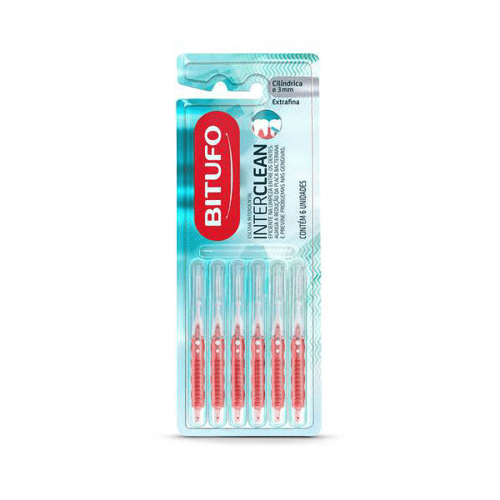 Escova Interdental Bitufo Interclean Extra Fina Cilíndrica 6 Unidades 6 Unidades