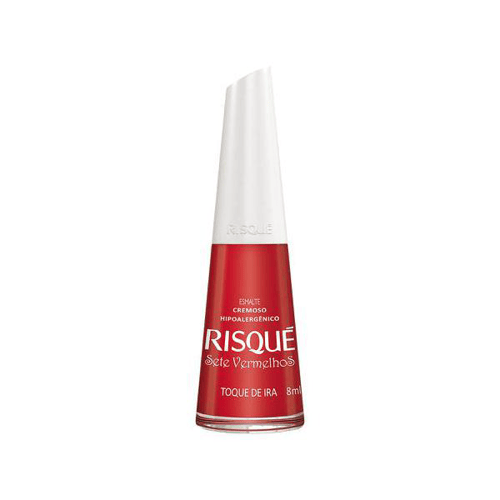 Esmalte Cremoso Risqué Sete Vermelhos Toque De Ira Hipoalergênico Com 8Ml