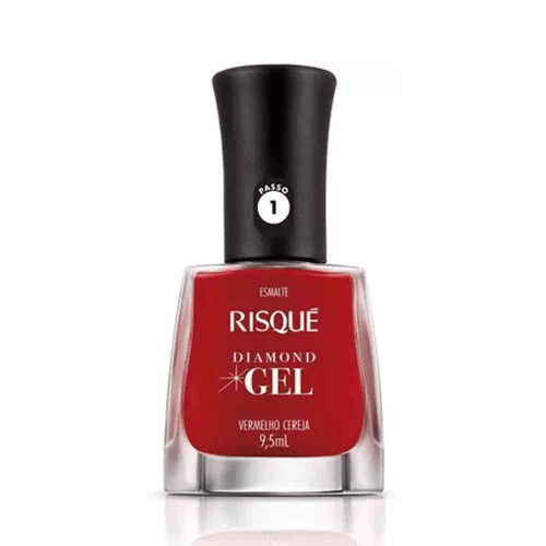 Esmalte Risqué Diamond Gel Vermelho Cereja Com 9,5Ml