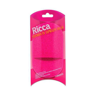 Esponja De Limpeza Facial Ricca Pink 1 Unidade