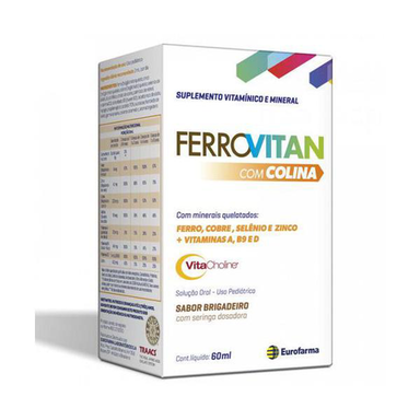 Ferrovitan Com Colina Solução Oral Com 60Ml Sabor Brigadeiro