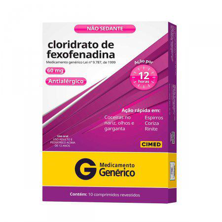 Fexofenadina 120Mg 10 Comprimidos - Cimed Genérico