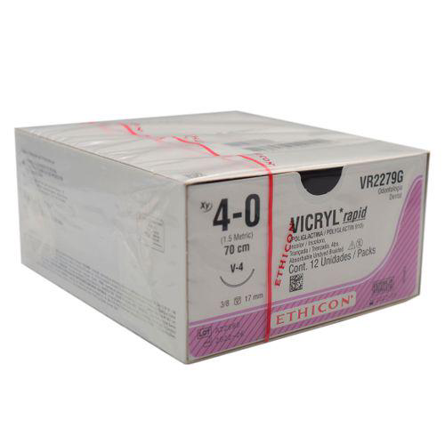 Fio De Sutura Vicryl Com 12 N 40 Com Agulha 3/8 1,7Cm Rapid