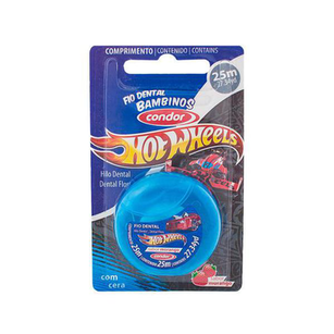 Imagem do produto Fio Dental Condor Bambinos Hot Wheels Sabor Morango Com 25M