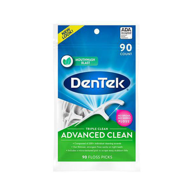 Imagem do produto Fio Dental Dentek Floss Picks Triple Clean Advanced Com 90 Unidades