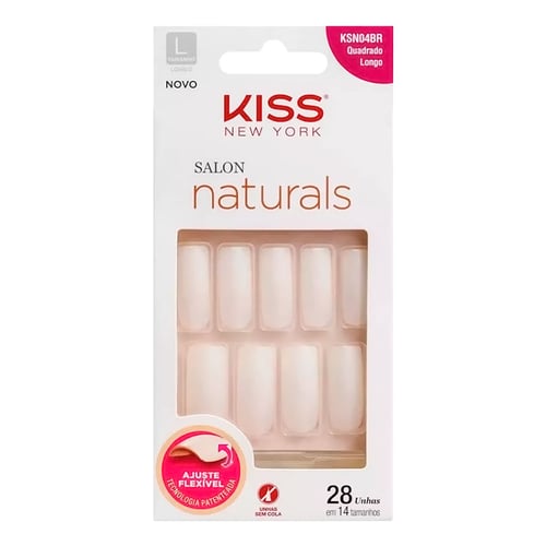 First Kiss Unha Salon Naturals Quadrado Longo 28Un Ksn04br