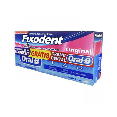 Fixodent Creme Original 68G Gratis Creme Dental