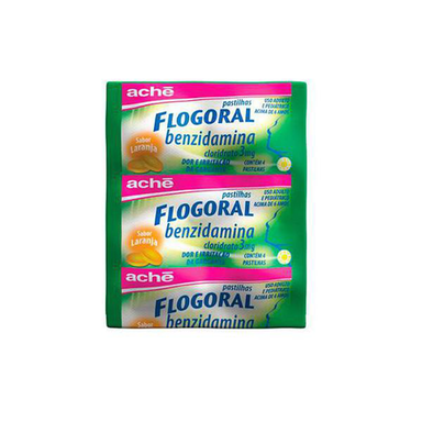 Flogoral Pastilha 3mg Envelope com 4 Pastilhas Sabor Laranja Aché