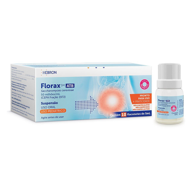 Imagem do produto Florax Sm Pediátrico Suspensão Oral Com 10 Flaconetes Hebron 5Ml