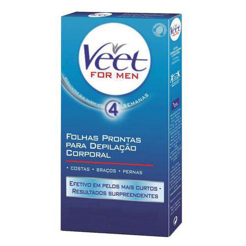 Imagem do produto Folhas - Prontas Para Depilação Corporal Veet For Men Com 10 Unidades