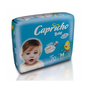 Imagem do produto Fralda Capricho Baby Hiper Com 70 Unidades Tamanho M