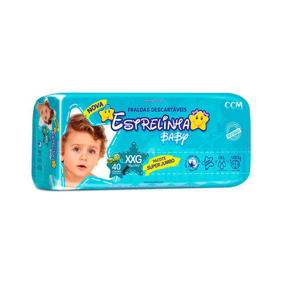 Fralda Estrelinha Baby Super Jumbo Com 40 Tamanho Xxg