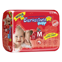 Fralda Estrelinha Baby Super Jumbo Com 70 Tamanho M