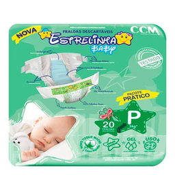 Imagem do produto Fralda Estrelinha Baby Tamanho P Pacote Prático 26 Fraldas Descartáveis