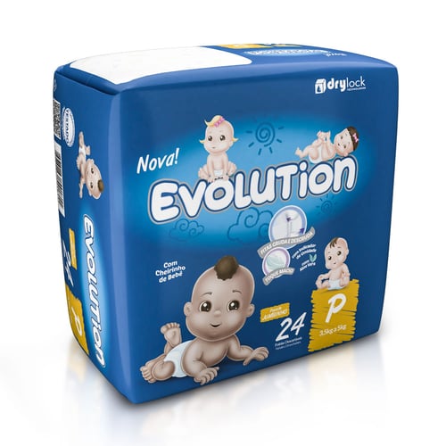 Imagem do produto Fralda Evolution Tamanho P Pacote Jumbinho Com 24 Fraldas Descartáveis