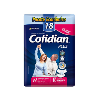 Imagem do produto Fralda Geriátrica Adulto Cotidian Plus M Com 18 Fraldas Softys