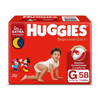 Fralda Huggies Supreme Care Com 58 Tamanho G Hiper