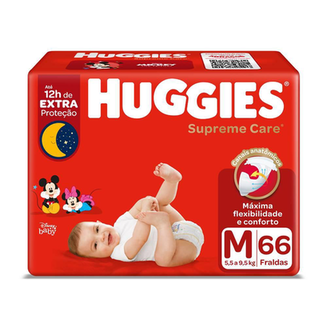 Fralda Huggies Supreme Care Com 66 Tamanho M Hiper