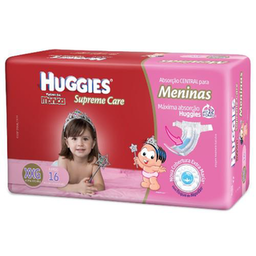 Fralda - Huggies Supreme Care Soft Touch Menina Com 16 Fraldas Xxg