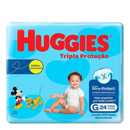 Fralda Huggies Tripla Proteção Jumbo G 24 Unidades