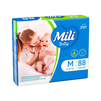 Imagem do produto Fralda Mili Baby Giga Com 88 Tamanho M Giga