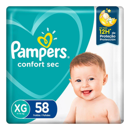 Fralda Pampers Confort Sec Super Xg Com 58 Unidades Fortebag