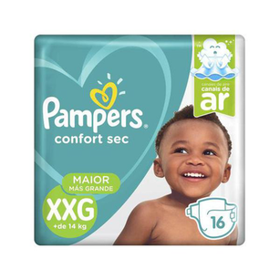 Fralda Pampers Confort Sec Xxg Pacotao Com 16 Unidades